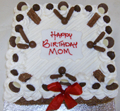 14"x14" Iced Square Eggless/Vegetarian Birthday Cake Chocolate Flakes